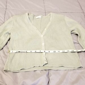 John galt Brandy Melville pistachio pastel green ribbed cardigan